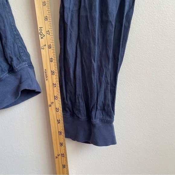 Faherty Brand Arlie Day Pants linen joggers blue lounge pull on elastic waist M - Picture 12 of 16